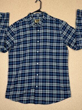 The Foundry Supply Co. Men's Large Tall LT Blue Plaid Long Sleeve Button Down